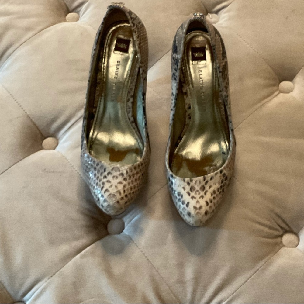 Elaine Turner Snakeskin Pumps